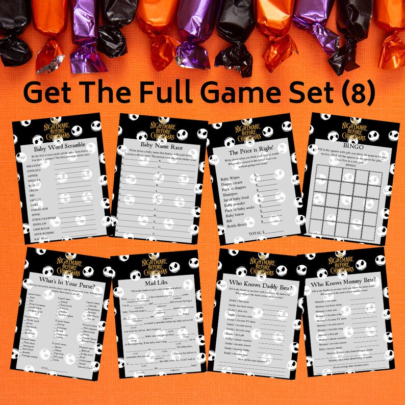 The Nightmare Before Christmas Baby Shower Games Jack the - Etsy