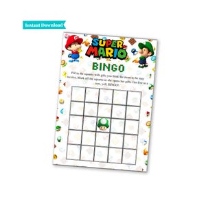Super Mario Brothers Baby Shower | Video Game | Mario and Luigi | Baby Shower Games | Invitation | Welcome Sign | Baby Shower Party Pack image 9