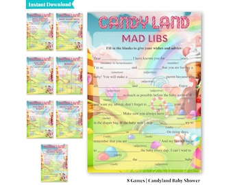 CandyLand Baby Shower / Giochi per Baby Shower Candy Land / Candy Land / Giochi per Baby Shower stampabili