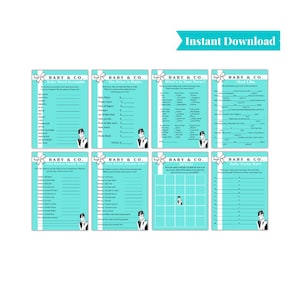Breakfast at Tiffany&#39;s Baby Shower Games: 8 Printable Activities (PDF Download)
