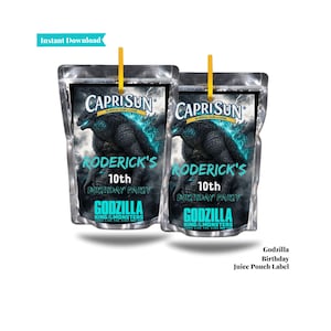 Godzilla King of Monsters | Capri-Sun Label | Personalized Favor | C101