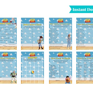 It's a Boy Story | Toy Story Baby Shower Games (8) | Woody, Buzz Lighter, Jessie, Forky, Bo Peep | Printable Baby Shower Games | A101