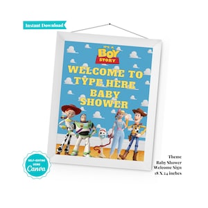 Welcome Sign Baby Shower Sign | Baby Shower Sign | It's a Boy Story Theme | Toy Story Baby Shower | Door Sign | Boy Story | It's a Boy |A101