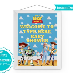 Welcome Sign Baby Shower Sign | Baby Shower Sign | It's a Boy Story Theme | Toy Story Baby Shower | Door Sign | Boy Story | It's a Boy |A101
