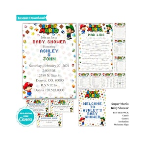 Super Mario Brothers Baby Shower Games | Mario and Luigi Baby Shower Games | Printable Baby Shower Games | Video Game Baby Shower image 13