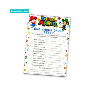 Super Mario Brothers Baby Shower Games | Mario and Luigi Baby Shower Games | Printable Baby Shower Games | Video Game Baby Shower image 7