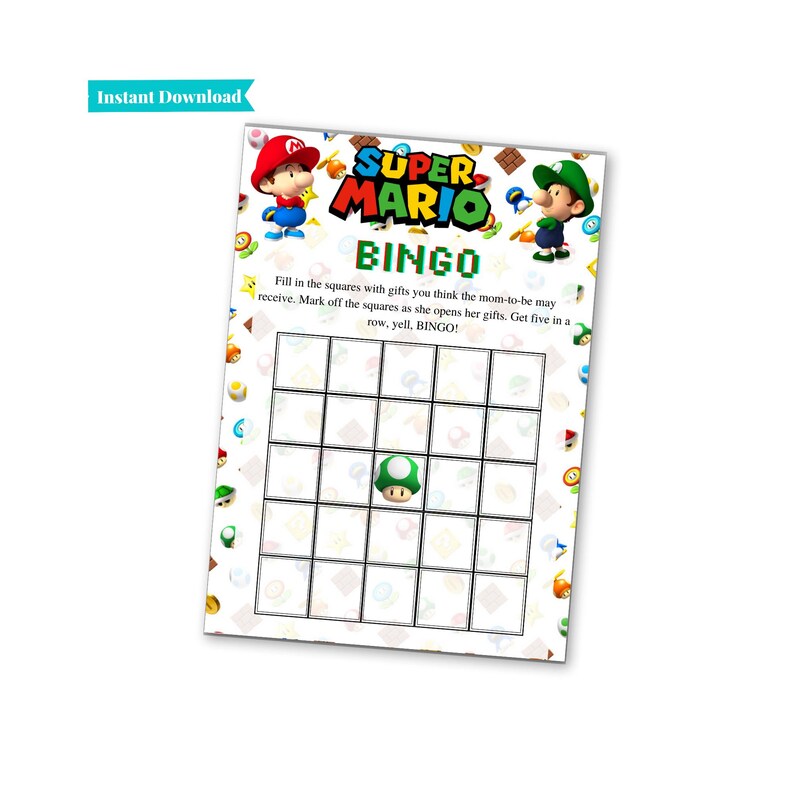 Super Mario Brothers Baby Shower Games | Mario and Luigi Baby Shower Games | Printable Baby Shower Games | Video Game Baby Shower image 8