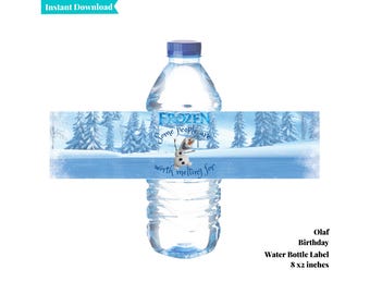 Olaf | Frozen | Water Bottle Label | Some People Are Worth Melting For Party Favor | Olaf Water Bottle Wrapper | Frozen Water Bottle Label