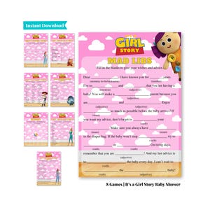 It's a Girl Story | Pink Toy Story Baby Shower Games (8) | Jessie, Bo Peep, Trixie, Barbie | Printable Baby Shower Games | A101
