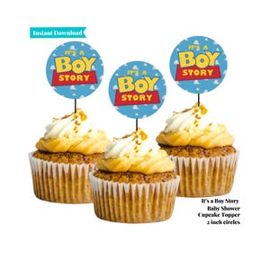 It's a Boy Story | Boy Story Birthday Cupcake Toppers | Toy Story Digital Download | Printable Topper | A101