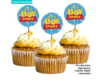 It's a Boy Story | Boy Story Birthday Cupcake Toppers | Toy Story Digital Download | Printable Topper | A101