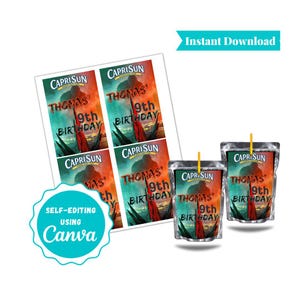 Godzilla vs. Kong Birthday | Capri-Sun Label | Personalized Favor | C101