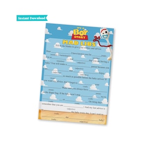 It's a Boy Story | Toy Story Baby Shower Games | Mad Libs | Printable Baby Shower Games | A101