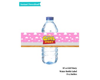 It's a Girl Story |Water Bottle Label |Toy Story Water Bottle Wrapper |Toy Story Birthday Party Favor | It's a girl Story Baby Shower | A101