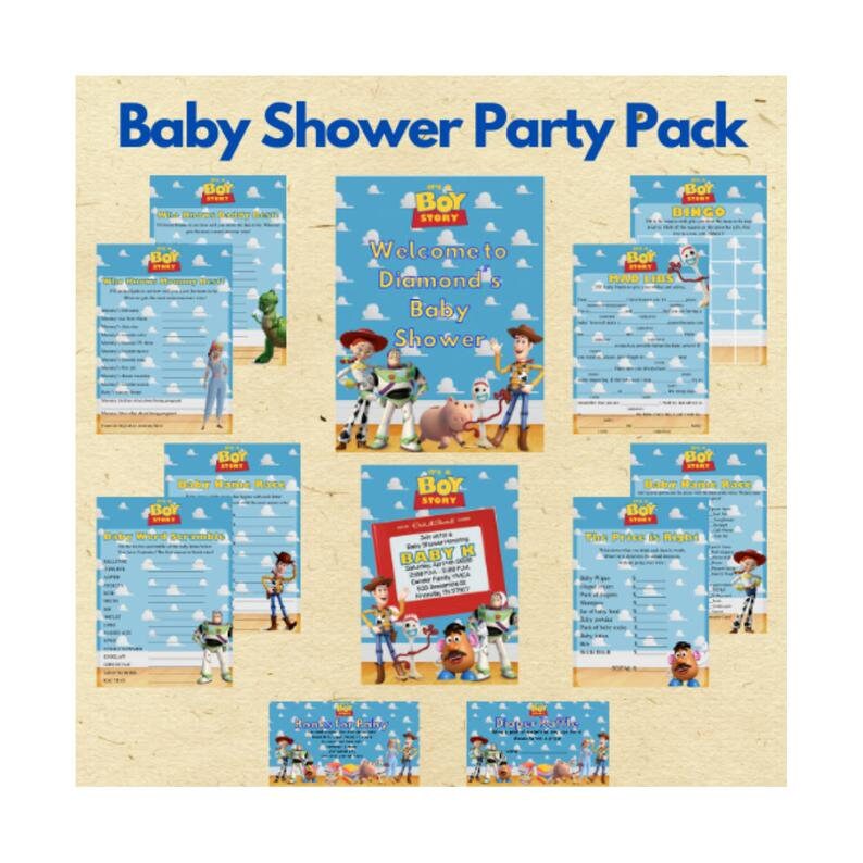 It's a Boy Story Toy Story Baby Shower Games Baby Word Etsy