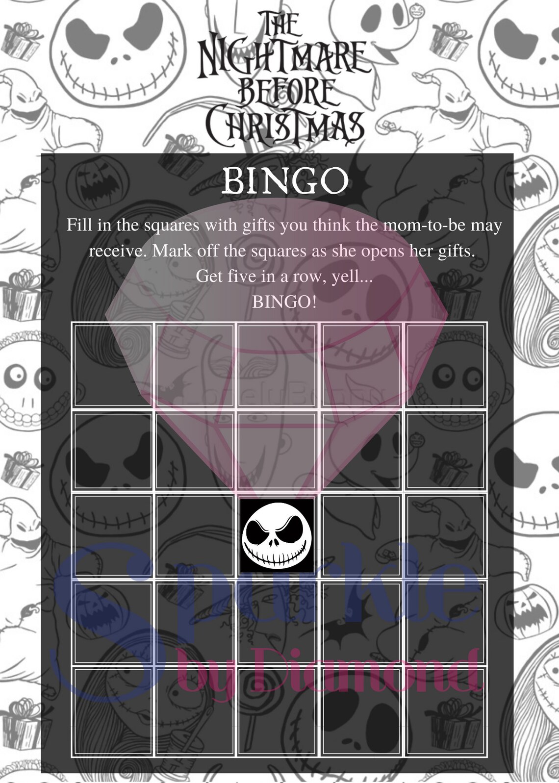 The Nightmare Before Christmas Baby Shower Games Jack the Etsy