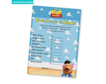 Its a Boy Story | Toy Story Baby Shower Games | The Price is Right | Printable Baby Shower Games | A101