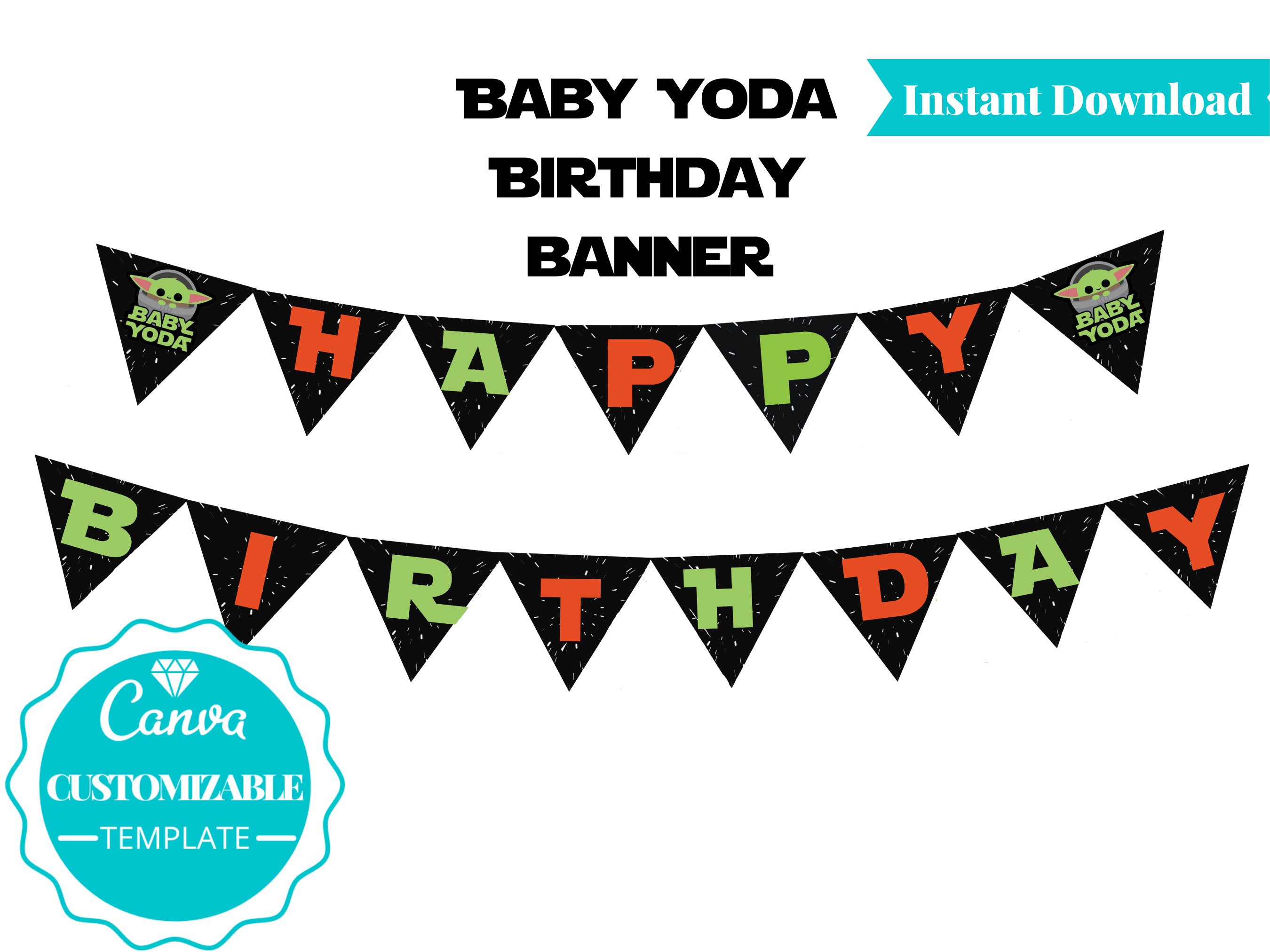 Baby Yoda Birthday Water Bottle Label Personalized Favor - Etsy