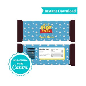 It&#39;s a Boy Story Candy Bar Wrapper | Chocolate Bar Label | Hershey Wrapper | Personalized Chocolate Wrapper | Chocolate Bar Wrapper | A101