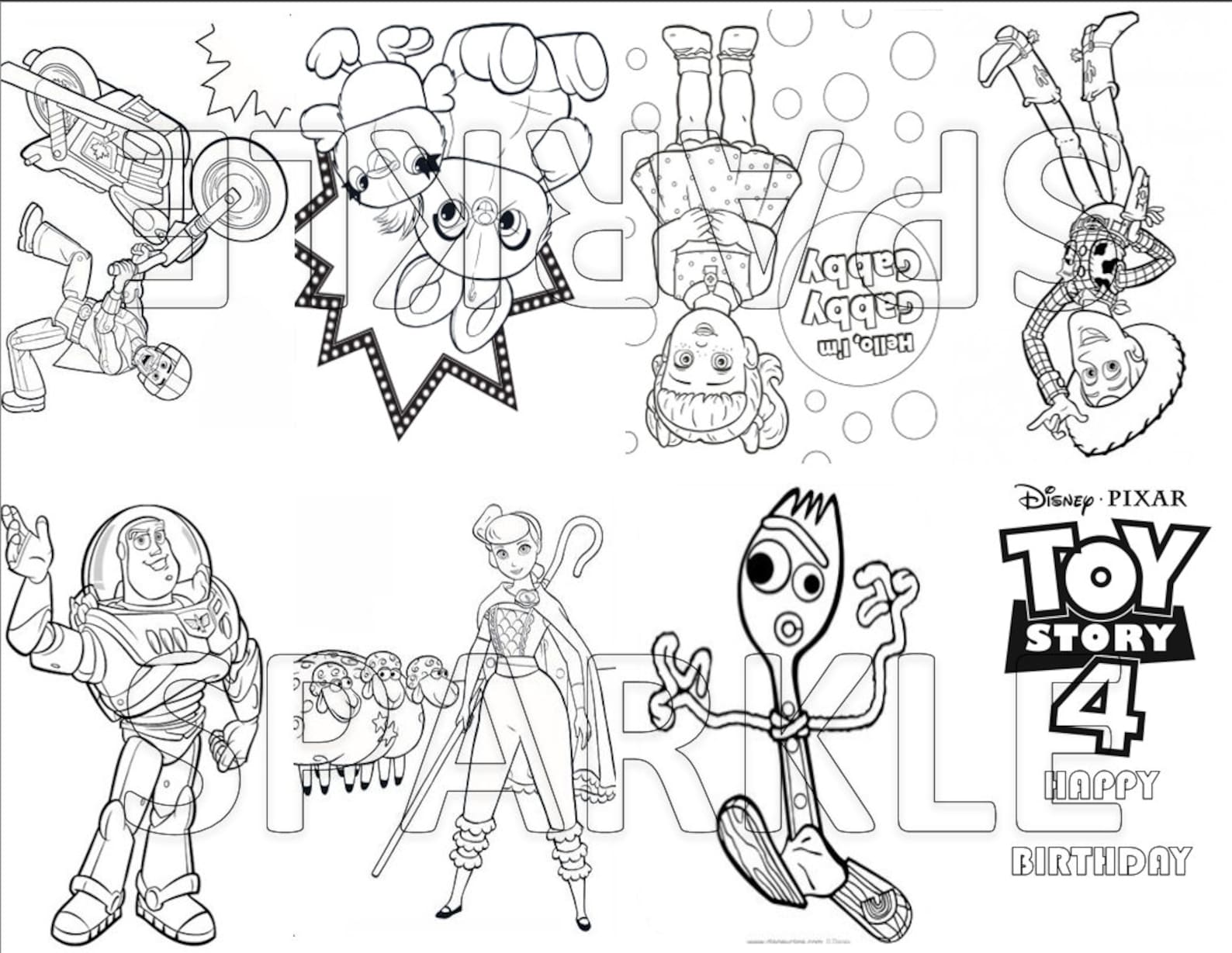 Toy Story 4 Mini Coloring Book Goodie Bag Favor Party Bag | Etsy