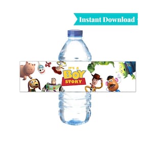 Toy Story Water Bottle Label: It&#39;s a Boy Story Baby Shower (Digital Download)