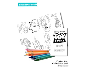 Toy Story Mini Coloring Book | Birthday Party Favor | Goodie Bag Activity | Printable Digital Download | A101
