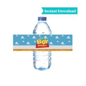 It&#39;s a Boy Story | Water Bottle Label |Toy Story Water Bottle Wrapper | Toy Story Birthday Party Favor | It&#39;s a boy Story Baby Shower | A101