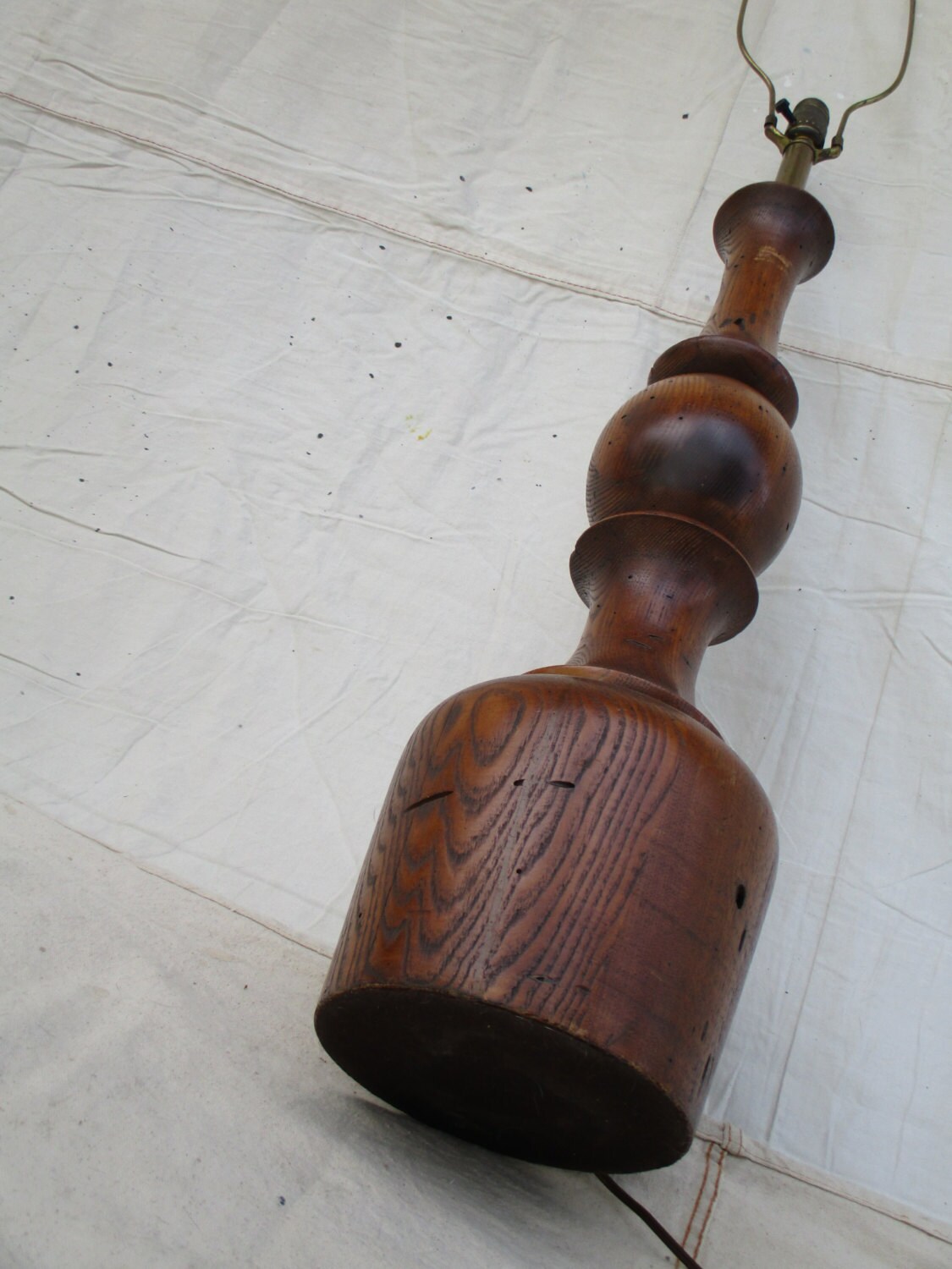 Vintage Wood Spindle Floor Lamp Large Carved Wood Lamp Jumbo Etsy