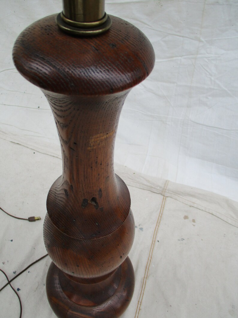 Wood spindle floor lamp Large carved wood lamp Jumbo wood Etsy