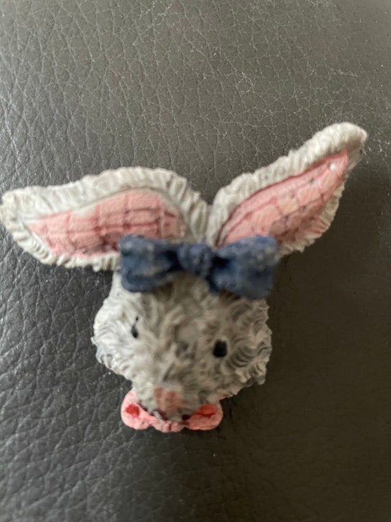 Ceramic Easter Bunny Broach Pin - image 1