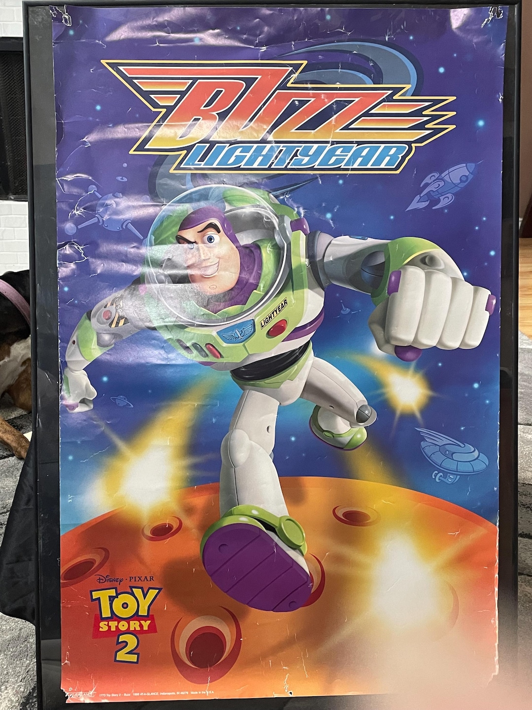 Vintage 1999 Toy Story 2 Buzz Lightyear Movie Poster 33.5 X 22