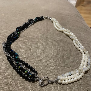 Vintage Multi-strand Black and White Necklace