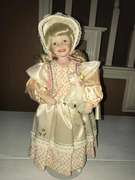Mary Had a Little Lamb Porcelain Doll by Knoles Etsy