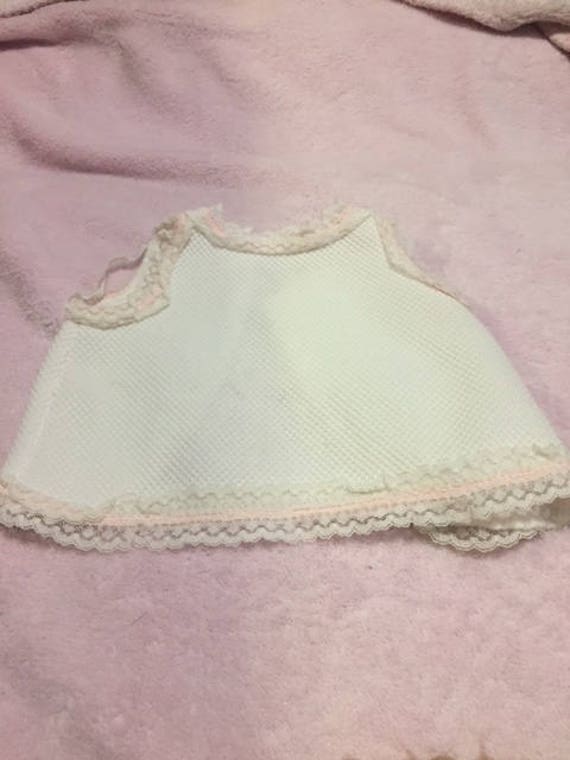 White Doll Vest with pink trim and white lace - f… - image 4