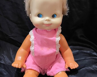 Vintage 1974 Mattel Baby "That- A-Way Doll"   Original Pink Outfit Untested