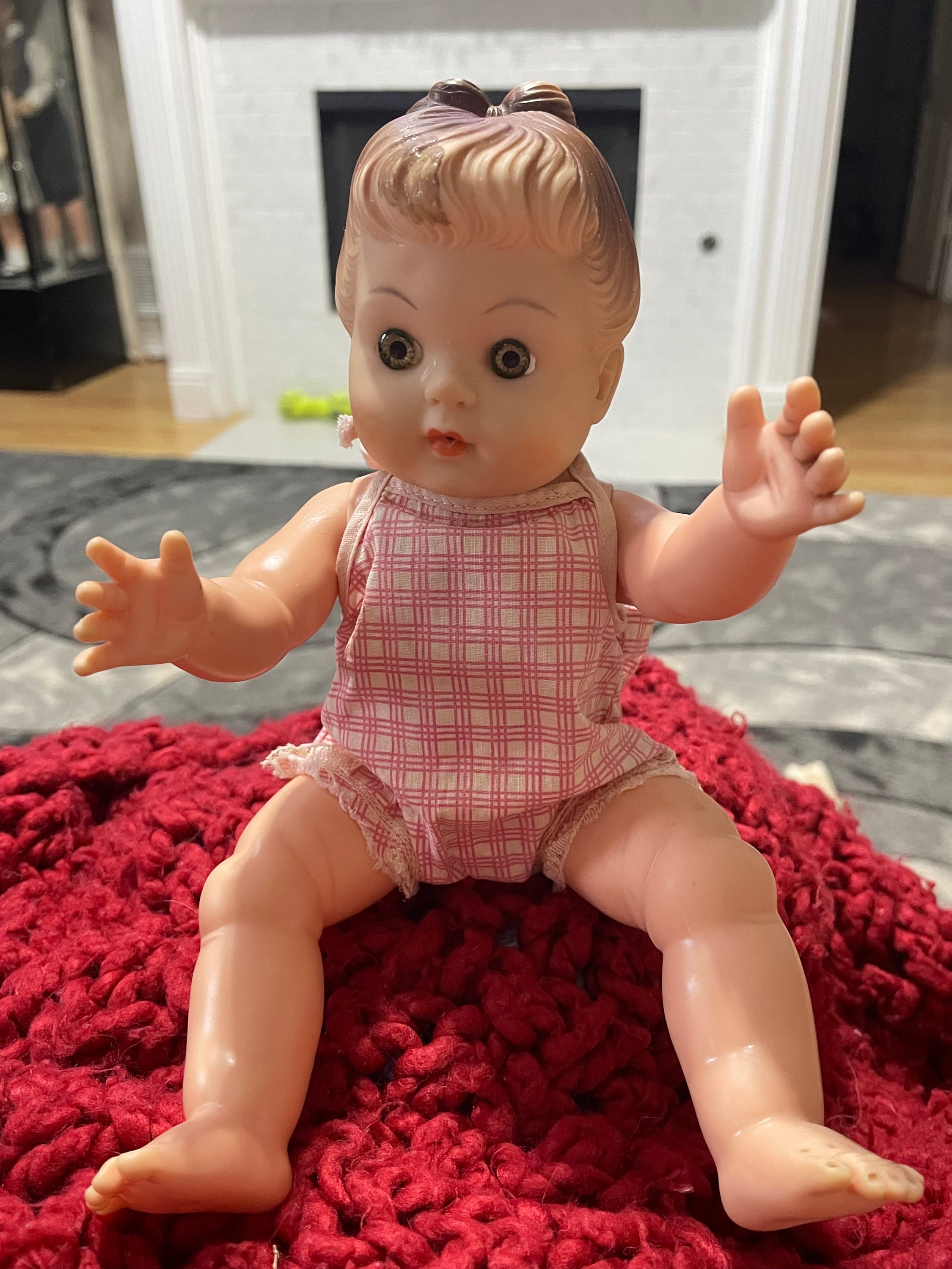 Molded Hair Plastic Baby Doll
