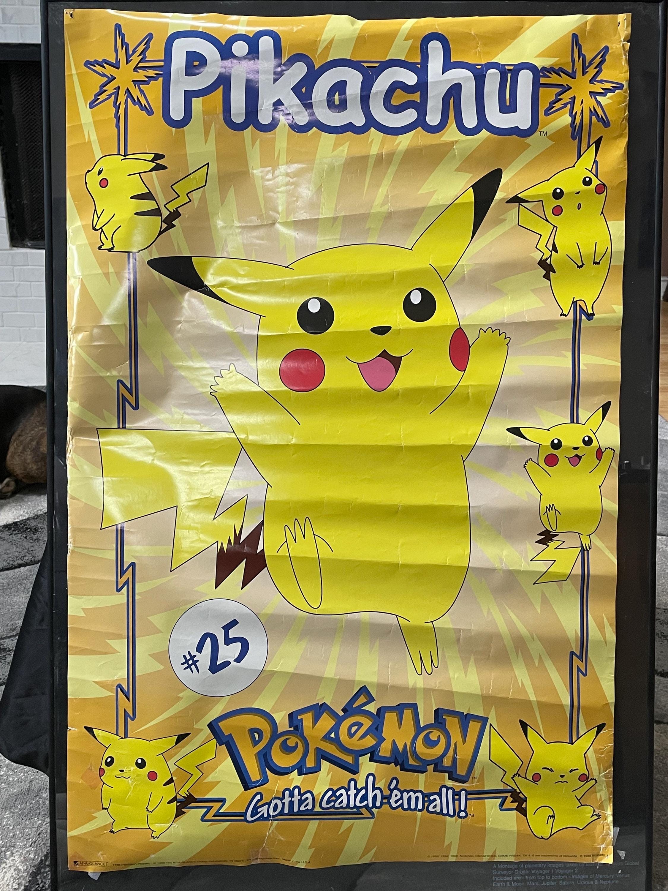 Vintage 1999 Pokemon Pikachu #25 Poster 33.5 X 22 Inches - Etsy