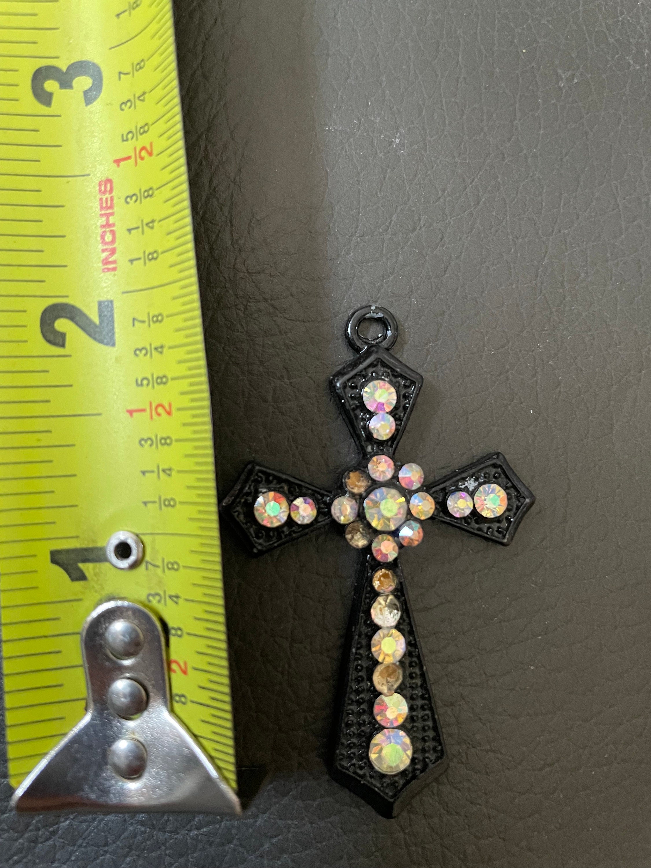Rhinestone Cross Pendant - Etsy