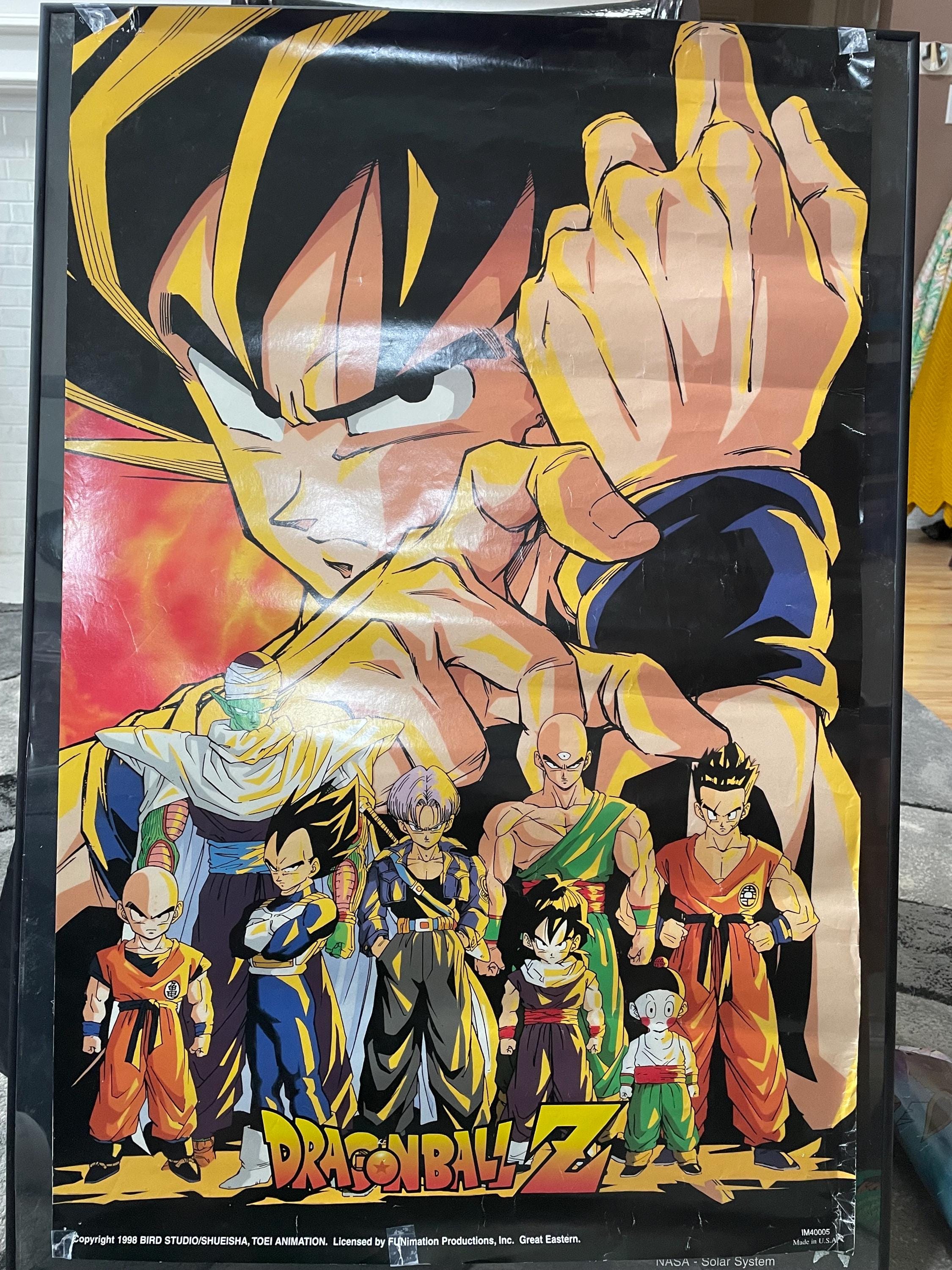 Vintage 1998 Dragon Ball Z Poster 33.5 X 22 Inches - Etsy