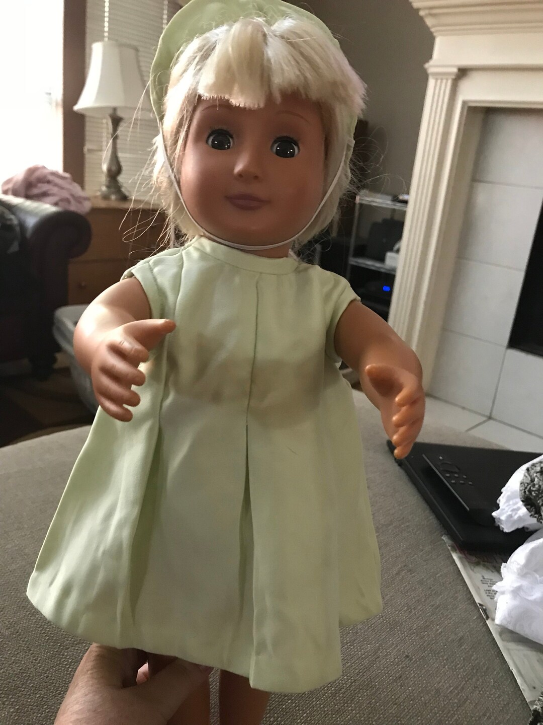 Mint Green silk Like Dress With Matching Panties and Hat Etsy