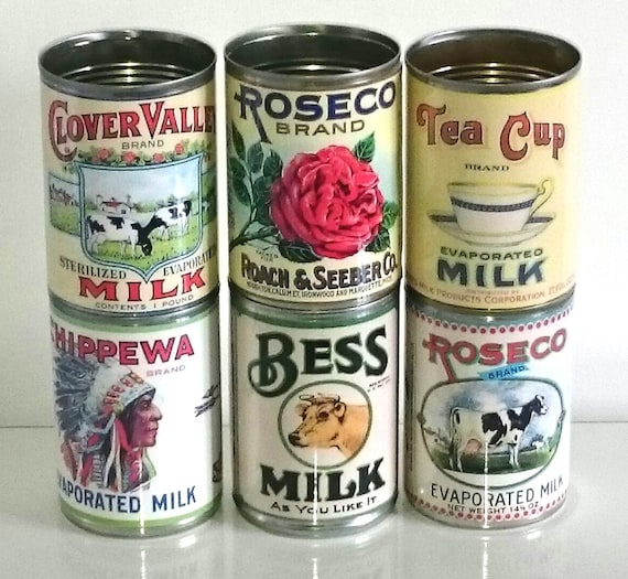 maïs grens formaat Gereduceerde 6 Vintage retro eten blikjes replica rustiek blik - Etsy België