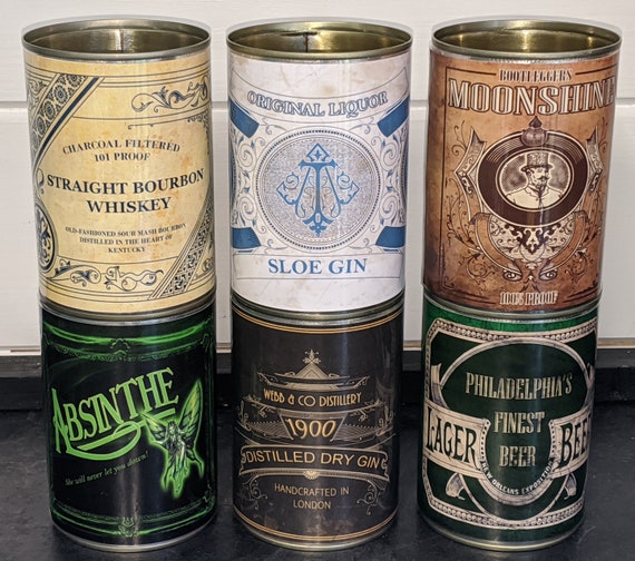 Reduced set Vintage food tin cans great for storage cutlery holders kitchen Reduced set Vintage food tin cans great for storage cutlery holders kitchen