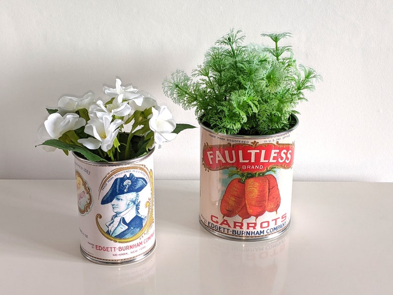 Vintage replica tin cans storage for home cutlery holder Etsy