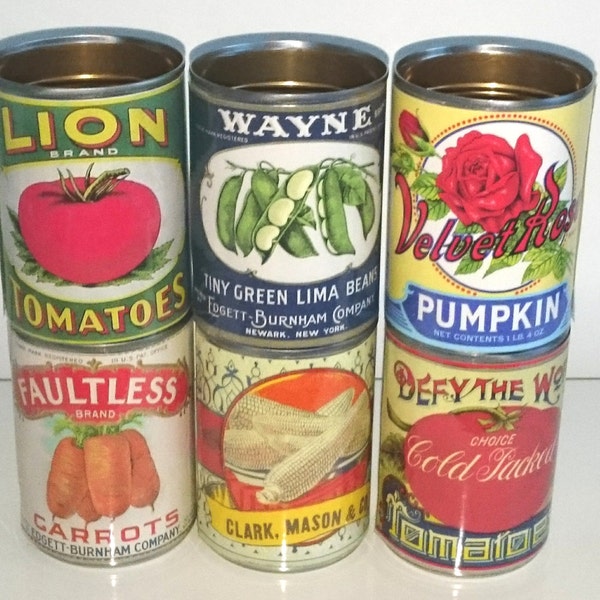 Vintage replica tin cans storage for home, cutlery holder, cafes, shop & restaurant  display.