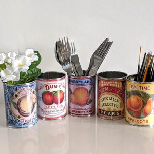 Réplicas de latas antiguas. Para macetas, portautensilios de cocina o decoración del hogar.