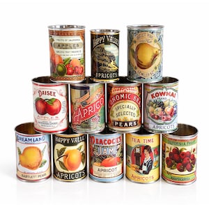 Vintage Besteckhalter ordentlich Retro Lebensmittel Konservendosen große Größe.