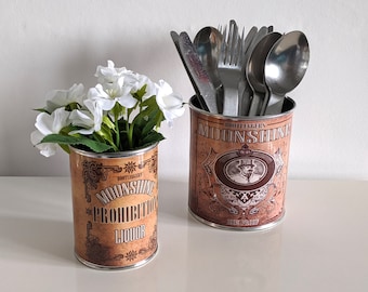 Prohibition Speakeasy 1920's Props Vintage Cans Gift Set Storage Display Drinking Party Cocktail Bar Drink Alcohol Fun Table Decor plant pot