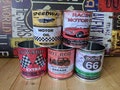Large 5 reproduction vintage  oil tin cans display props gas station collectible  motor car gift motorbike motorcycle plant pot cutlery