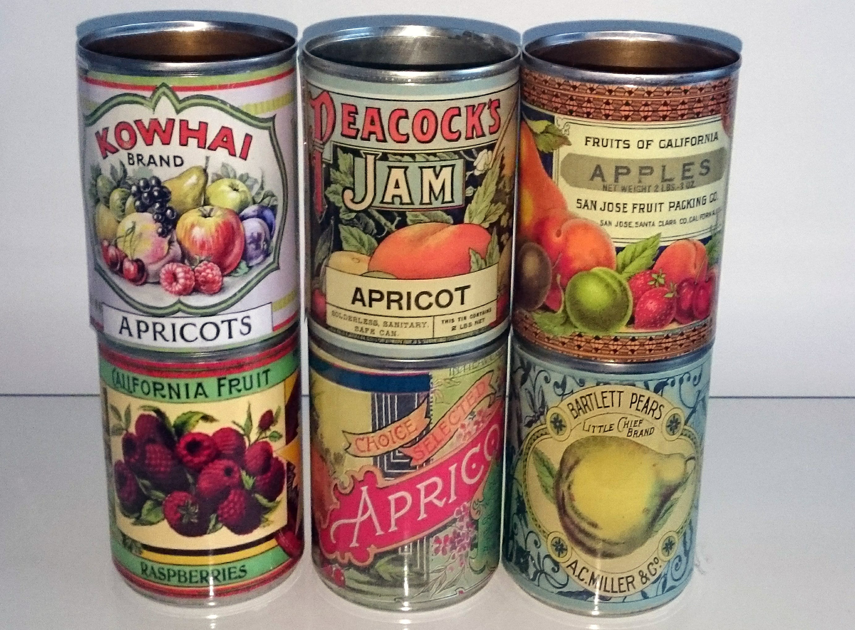Reduced 6 Vintage Food Tin Cans Label Storage for Home - Etsy UK