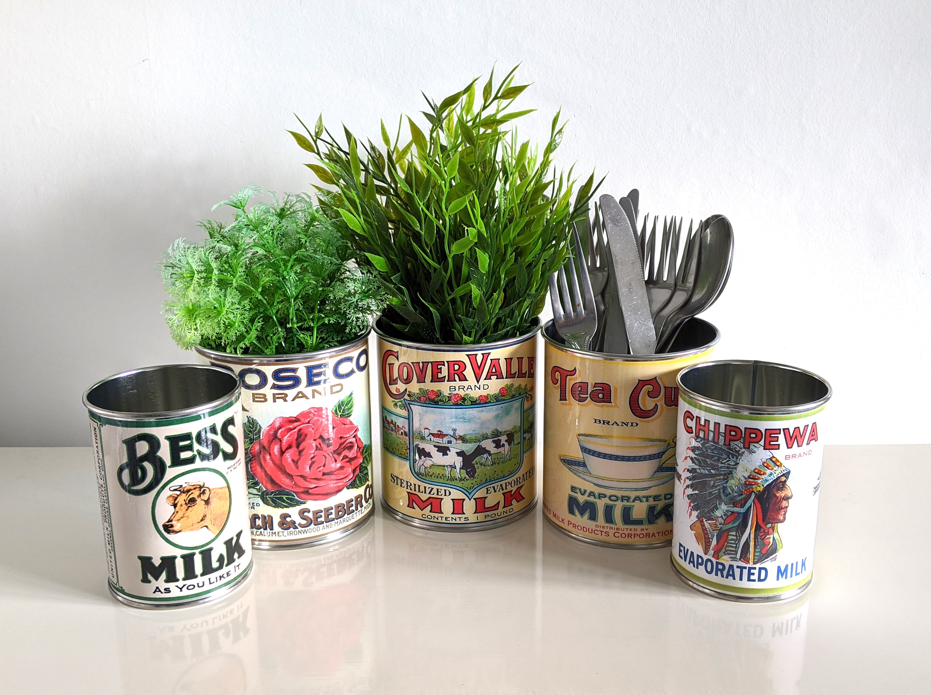 Vintage Food Tin Cans Rustic Tins Retro Tin Can Replica Display